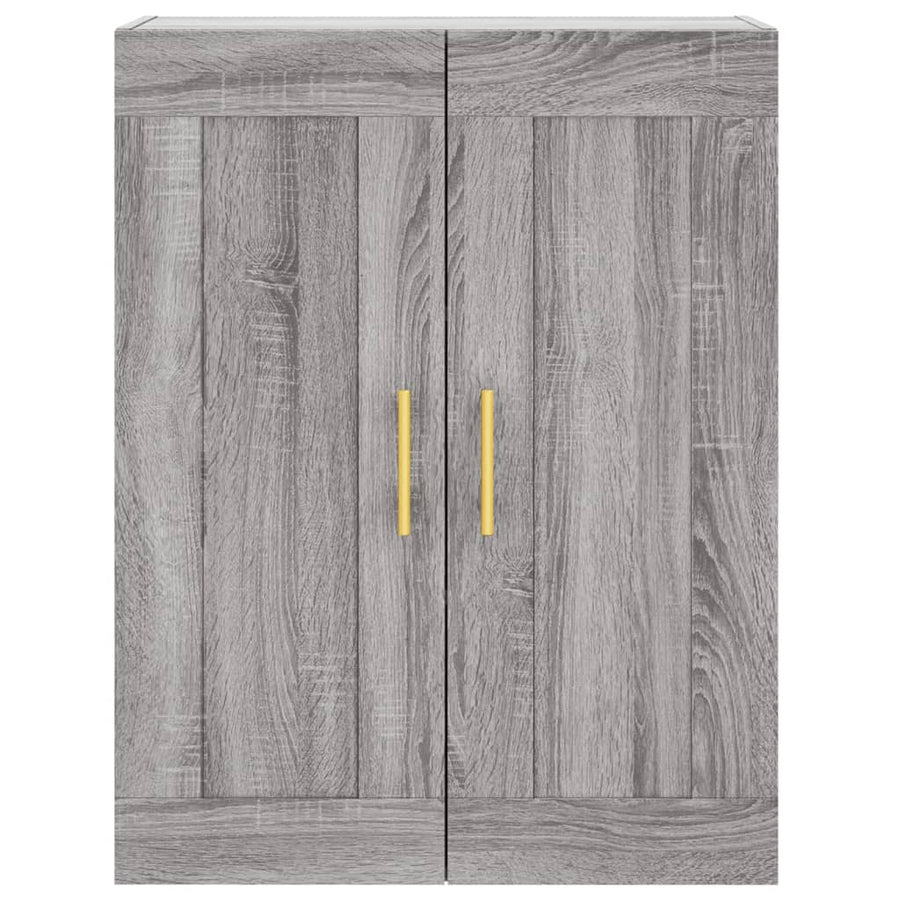 Hoge Kast 69,5X34X180 Cm Bewerkt Hout Eikenkleurig Grijs sonoma