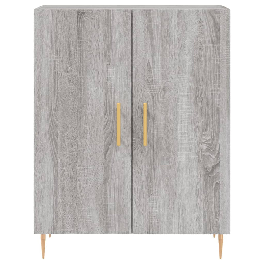 Hoge Kast 69,5X34X180 Cm Bewerkt Hout Eikenkleurig Grijs sonoma
