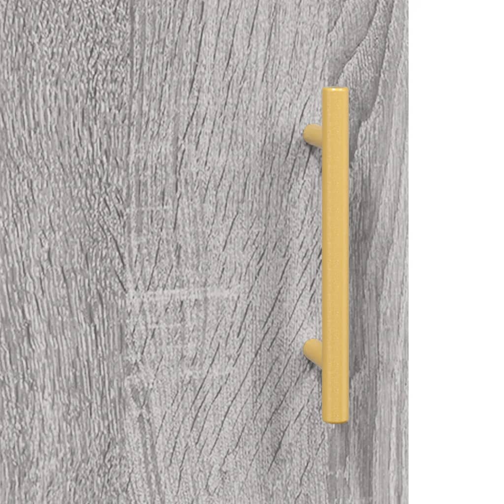 Hoge Kast 69,5X34X180 Cm Bewerkt Hout Eikenkleurig Grijs sonoma