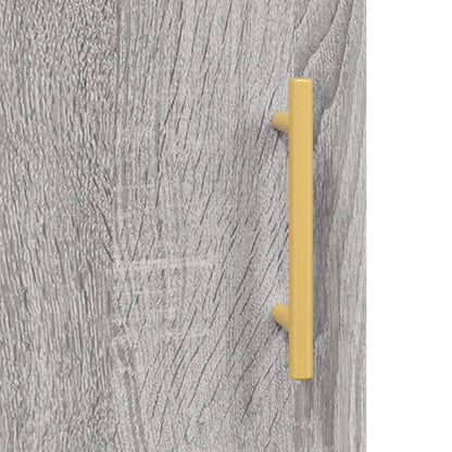 Hoge Kast 69,5X34X180 Cm Bewerkt Hout Eikenkleurig Grijs sonoma