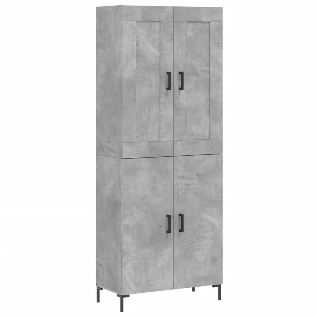 Hoge Kast 69,5X34X180 Cm Bewerkt Hout Betongrijs
