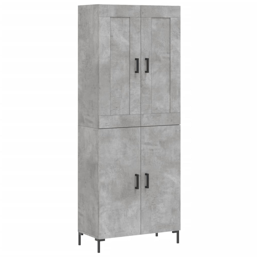 Hoge Kast 69,5X34X180 Cm Bewerkt Hout Betongrijs