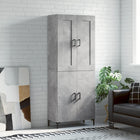 Hoge kast 69,5x34x180 cm bewerkt hout betongrijs