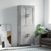 Hoge kast 69,5x34x180 cm bewerkt hout betongrijs