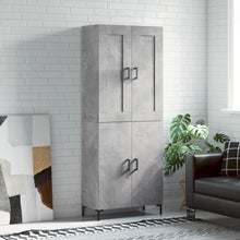Hoge Kast 69,5X34X180 Cm Bewerkt Hout Betongrijs