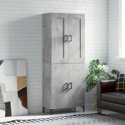 Hoge Kast 69,5X34X180 Cm Bewerkt Hout Betongrijs