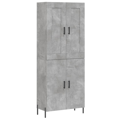 Hoge Kast 69,5X34X180 Cm Bewerkt Hout Betongrijs