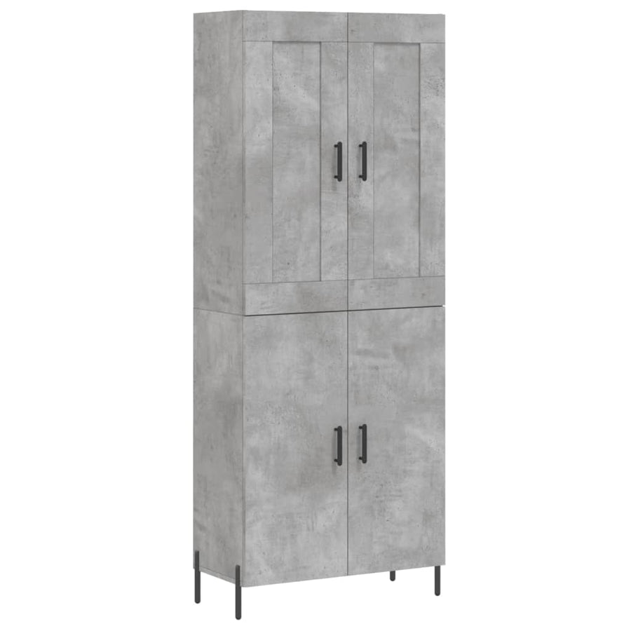 Hoge Kast 69,5X34X180 Cm Bewerkt Hout Betongrijs
