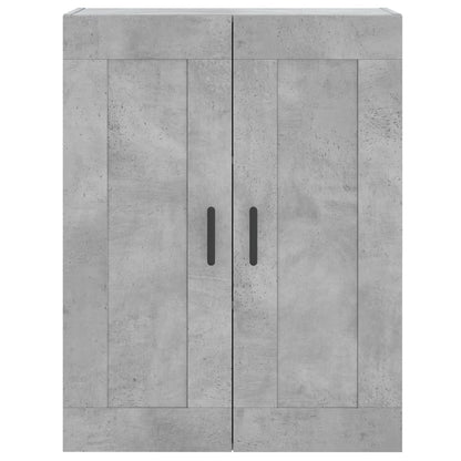 Hoge Kast 69,5X34X180 Cm Bewerkt Hout Betongrijs