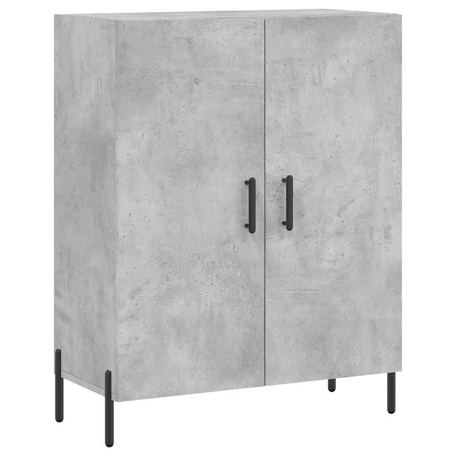 Hoge Kast 69,5X34X180 Cm Bewerkt Hout Betongrijs