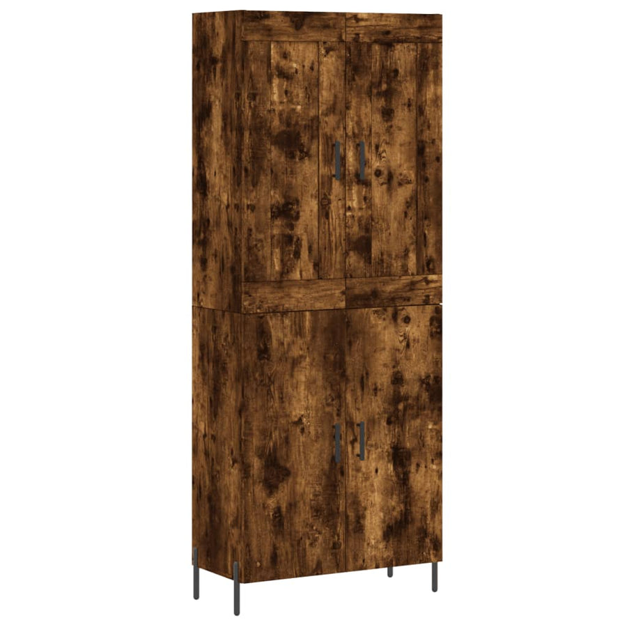 Hoge Kast 69,5X34X180 Cm Bewerkt Hout Gerookt Eikenkleurig