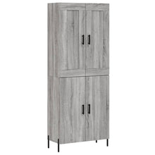 Hoge Kast 69,5X34X80 Cm Bewerkt Hout Eikenkleurig Grijs sonoma 2 deuren