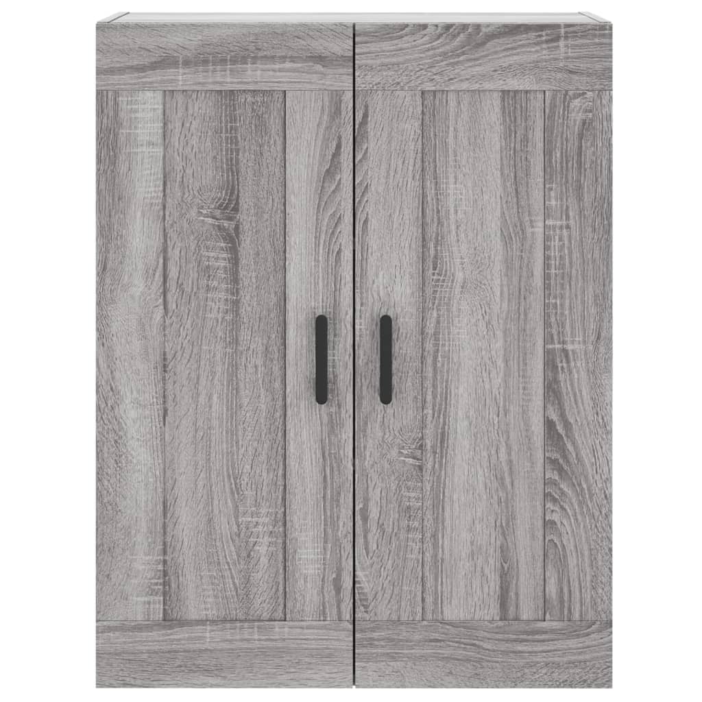 Hoge Kast 69,5X34X80 Cm Bewerkt Hout Eikenkleurig Grijs sonoma 2 deuren
