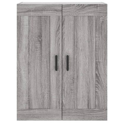 Hoge Kast 69,5X34X80 Cm Bewerkt Hout Eikenkleurig Grijs sonoma 2 deuren