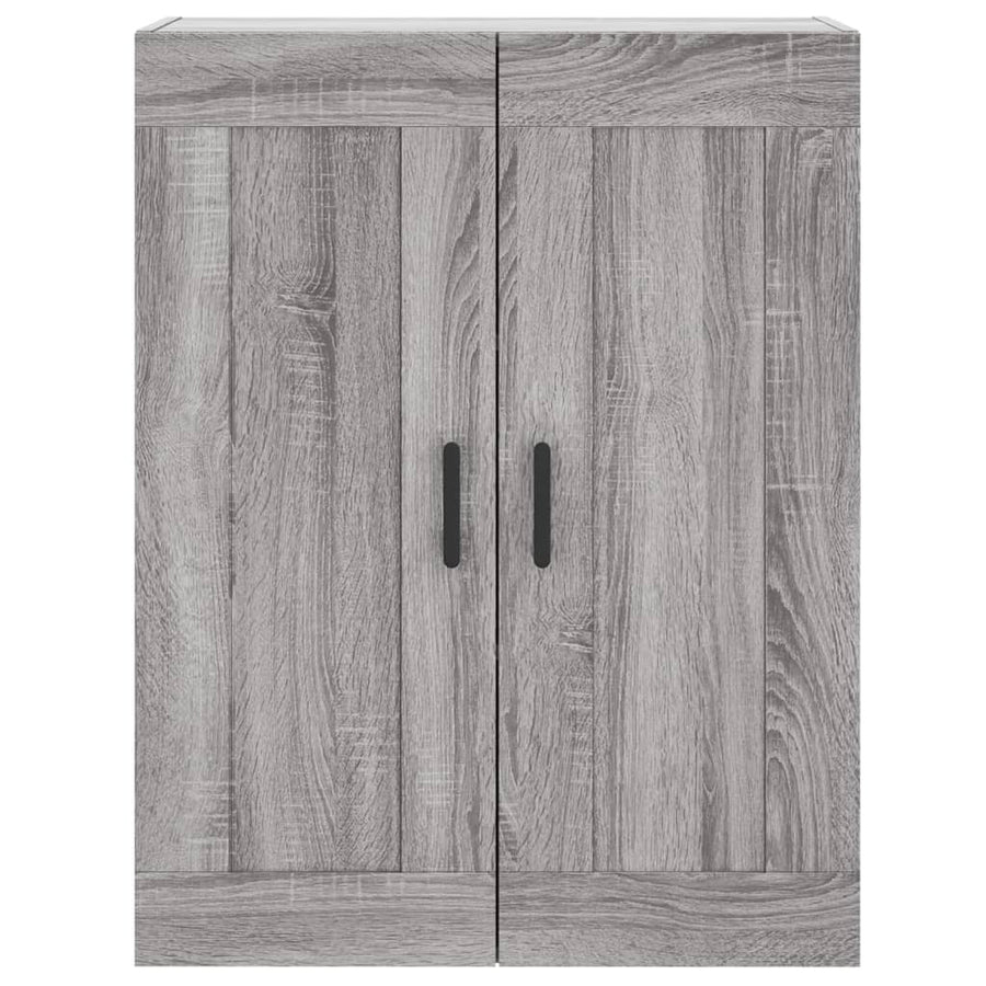 Hoge Kast 69,5X34X80 Cm Bewerkt Hout Eikenkleurig Grijs sonoma 2 deuren