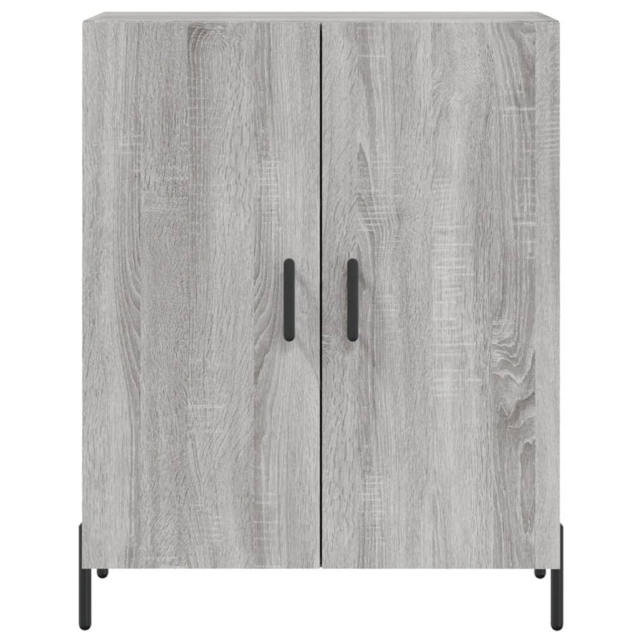 Hoge Kast 69,5X34X80 Cm Bewerkt Hout Eikenkleurig Grijs sonoma 2 deuren