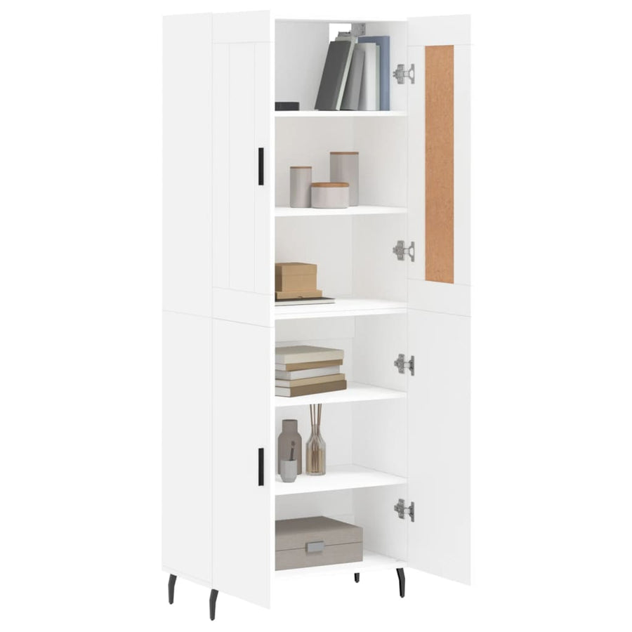 Hoge Kast 69,5X34X180 Cm Bewerkt Hout Wit