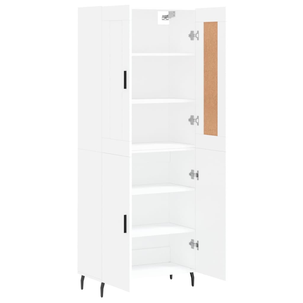 Hoge Kast 69,5X34X180 Cm Bewerkt Hout Wit