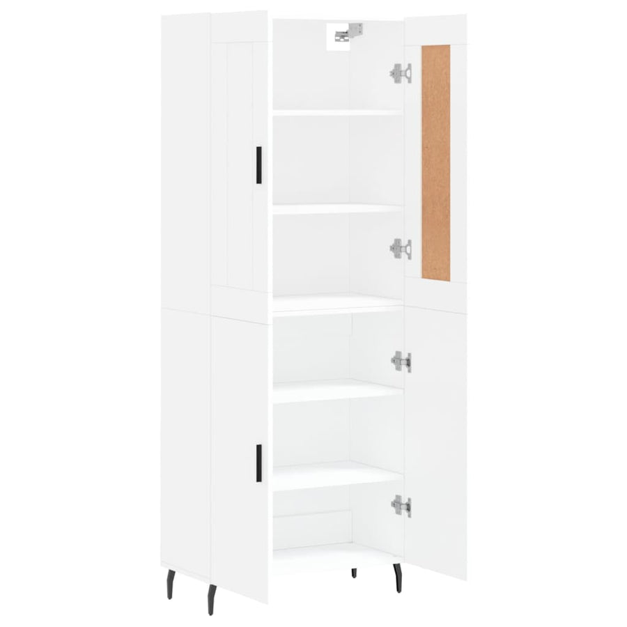 Hoge Kast 69,5X34X180 Cm Bewerkt Hout Wit