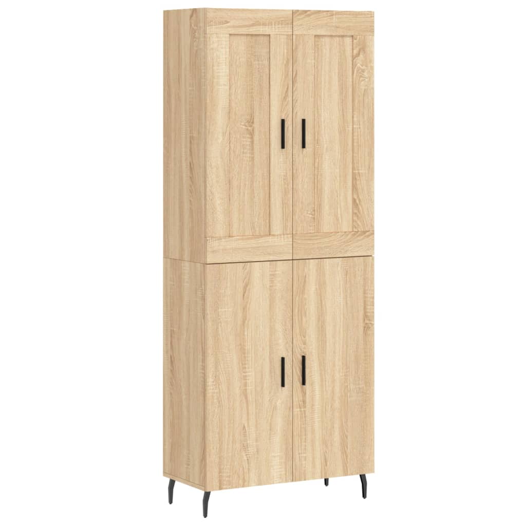 Hoge Kast 69,5X34X180 Cm Bewerkt Hout Kleurig Sonoma eiken