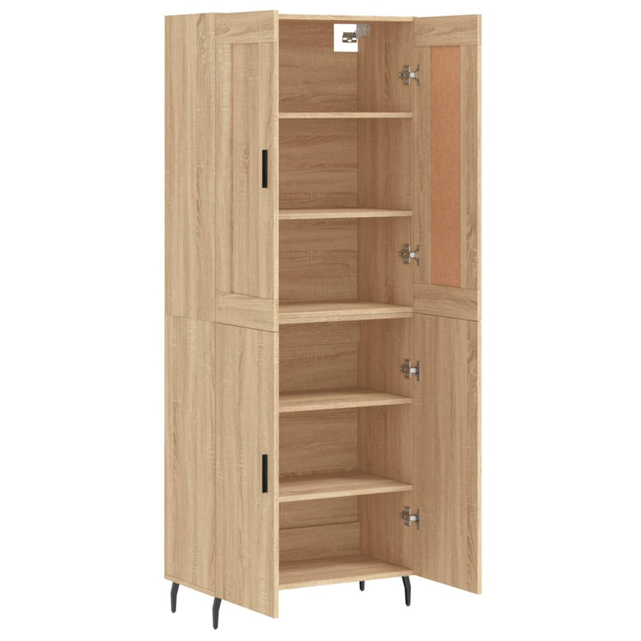 Hoge Kast 69,5X34X180 Cm Bewerkt Hout Kleurig Sonoma eiken