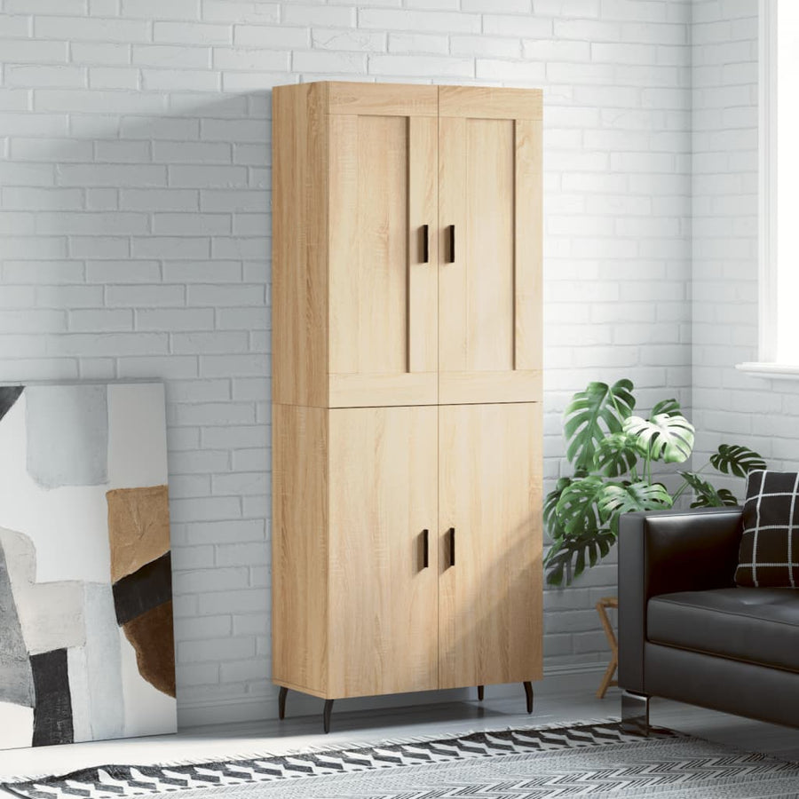 Hoge Kast 69,5X34X180 Cm Bewerkt Hout Kleurig Sonoma eiken