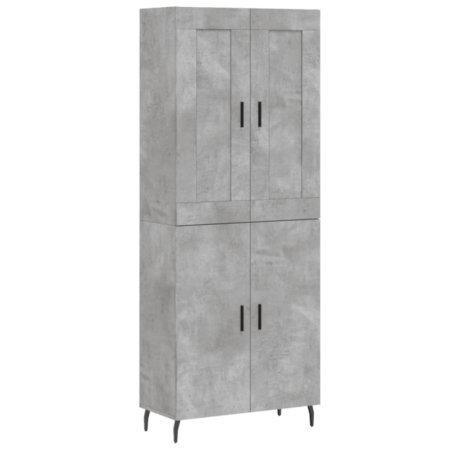 Hoge Kast 69,5X34X180 Cm Bewerkt Hout Betongrijs
