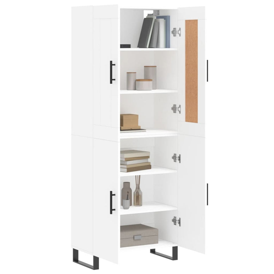 Hoge Kast 69,5X34X180 Cm Bewerkt Hout Wit
