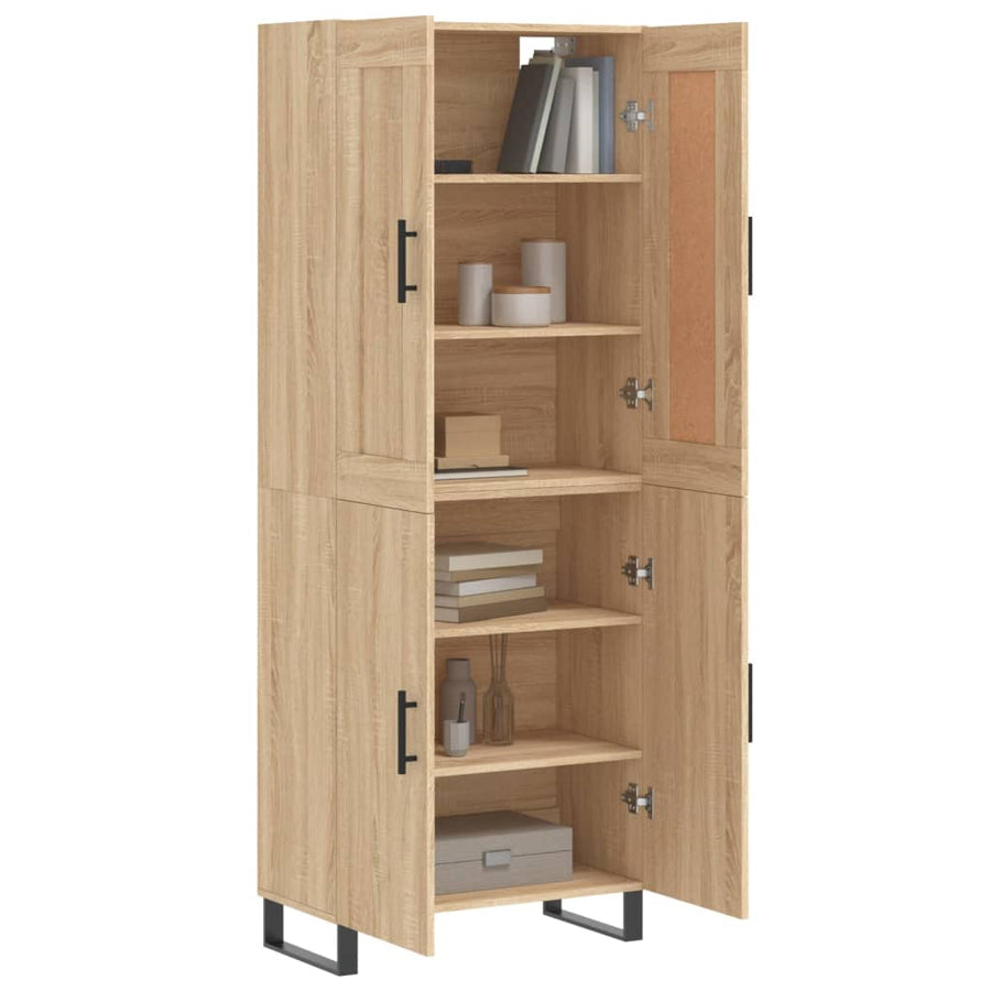 Hoge kast 69,5x34x180 cm bewerkt hout sonoma eikenkleurig