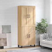 Hoge kast 69,5x34x180 cm bewerkt hout sonoma eiken