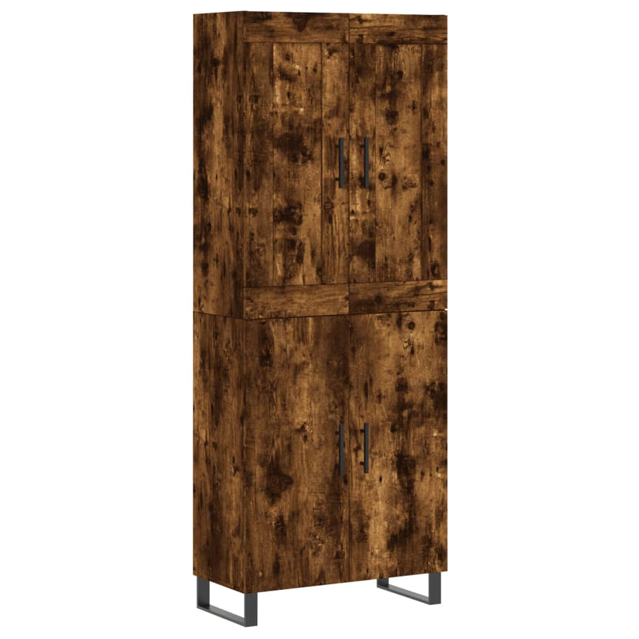 Hoge Kast 69,5X34X80 Cm Bewerkt Hout Kleurig Gerookt eiken 2 deuren