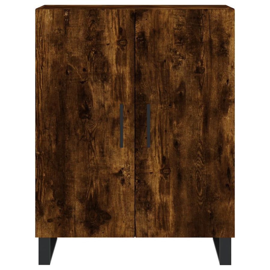 Hoge Kast 69,5X34X80 Cm Bewerkt Hout Kleurig Gerookt eiken 2 deuren