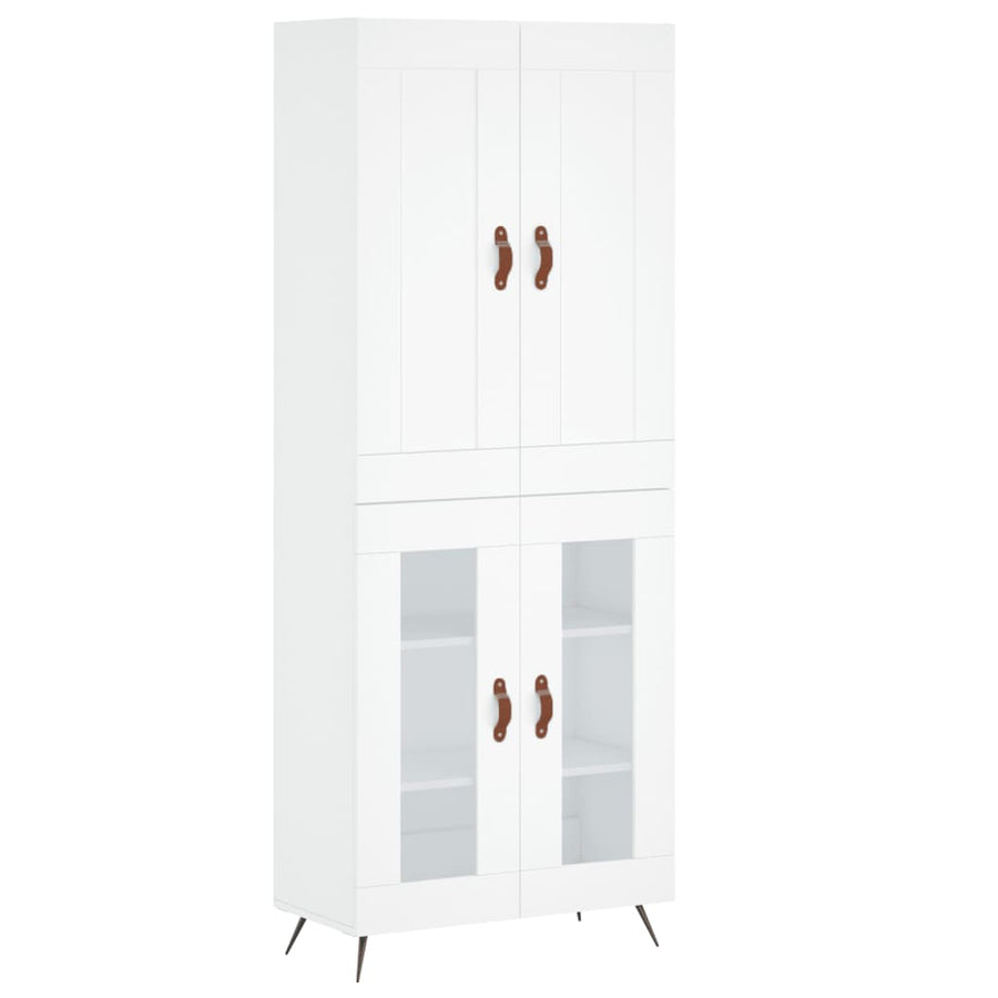 Hoge Kast 69,5X34X180 Cm Bewerkt Hout Wit