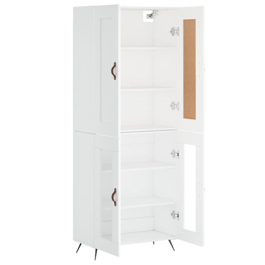 Hoge Kast 69,5X34X180 Cm Bewerkt Hout Wit