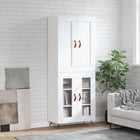 Tall cabinet 69.5x34x180 cm distressed wood white
