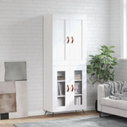 Tall cabinet 69.5x34x180 cm distressed wood white