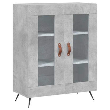 Hoge Kast 69,5X34X180 Cm Bewerkt Hout Betongrijs