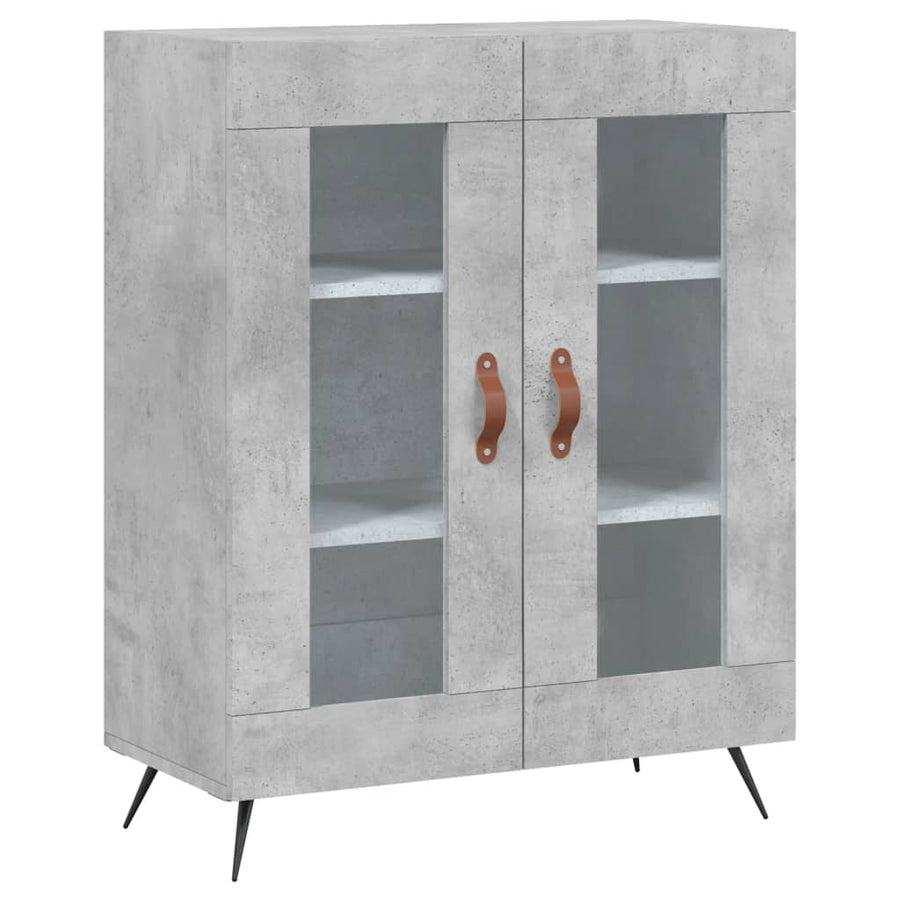 Hoge Kast 69,5X34X180 Cm Bewerkt Hout Betongrijs
