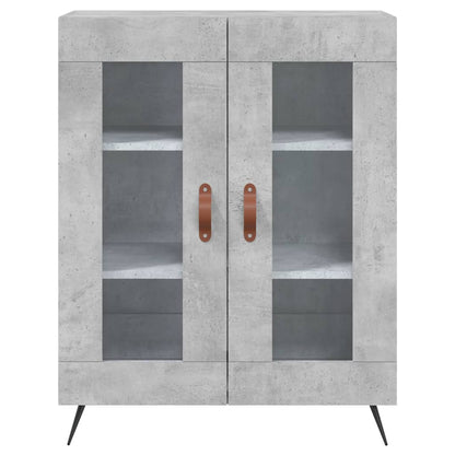 Hoge Kast 69,5X34X180 Cm Bewerkt Hout Betongrijs