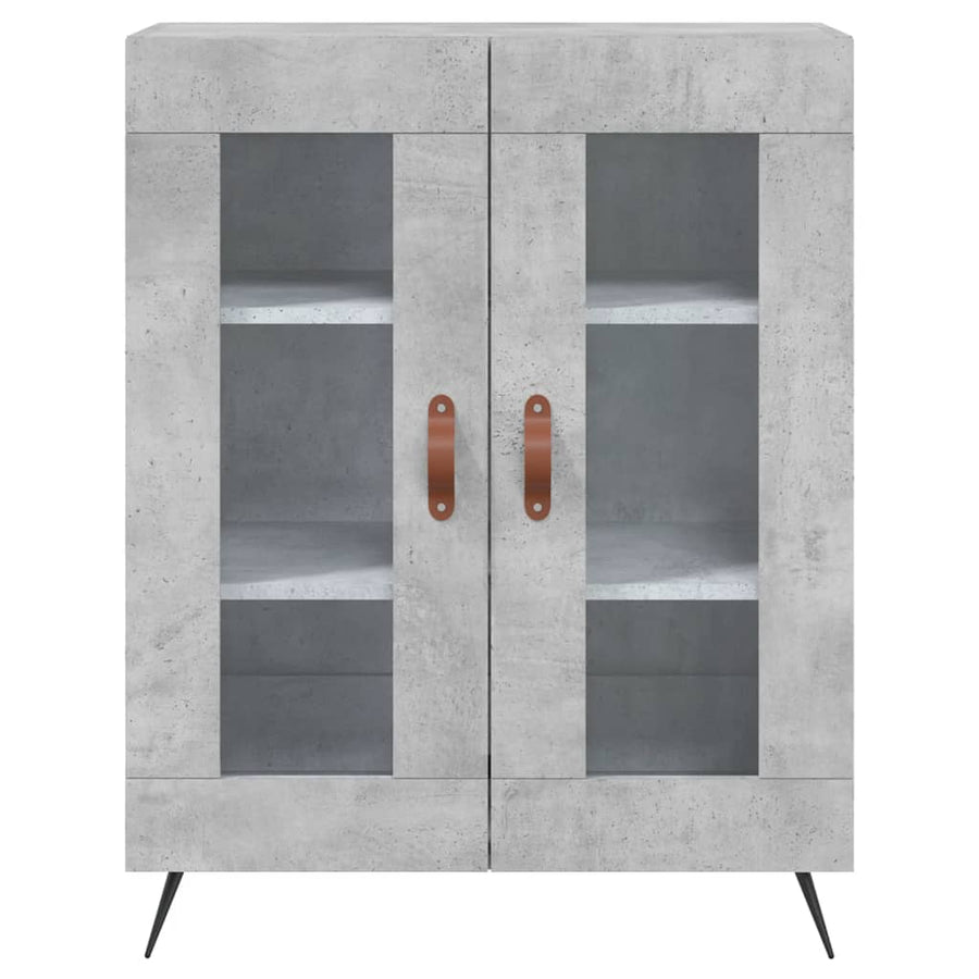 Hoge Kast 69,5X34X180 Cm Bewerkt Hout Betongrijs