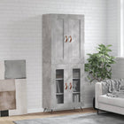 Hoge kast 69,5x34x180 cm bewerkt hout betongrijs