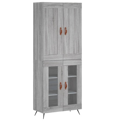 Hoge Kast 69,5X34X180 Cm Bewerkt Hout Grijs Sonoma Eikenkleurig