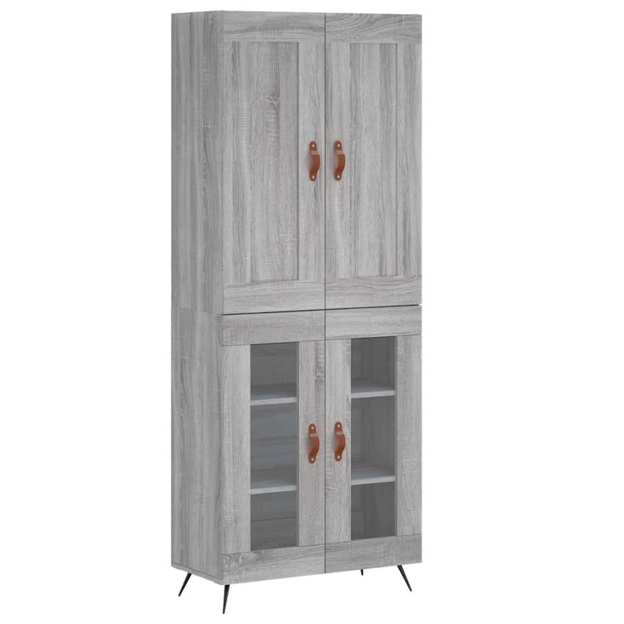 Hoge Kast 69,5X34X180 Cm Bewerkt Hout Grijs Sonoma Eikenkleurig