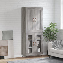 Hoge Kast 69,5X34X180 Cm Bewerkt Hout Grijs Sonoma Eikenkleurig