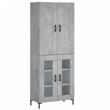 Hoge Kast 69,5X34X180 Cm Bewerkt Hout Betongrijs