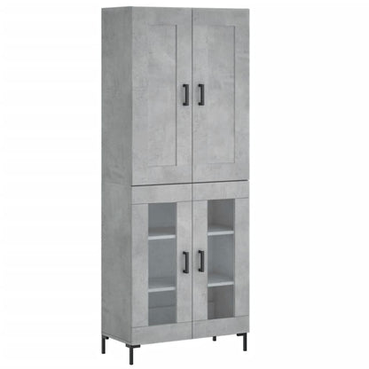 Hoge Kast 69,5X34X180 Cm Bewerkt Hout Betongrijs