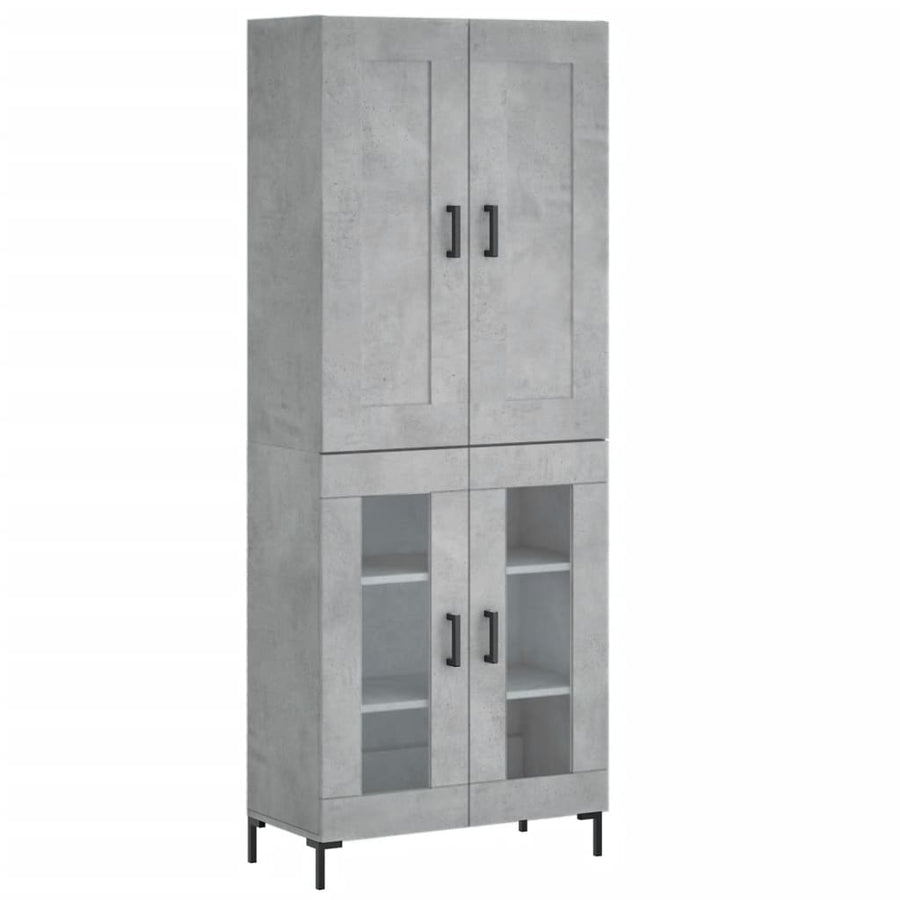 Hoge Kast 69,5X34X180 Cm Bewerkt Hout Betongrijs