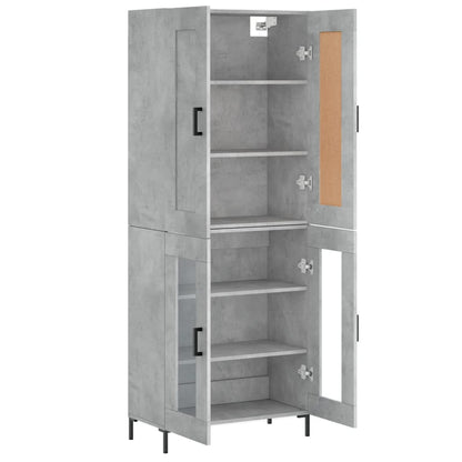Hoge Kast 69,5X34X180 Cm Bewerkt Hout Betongrijs