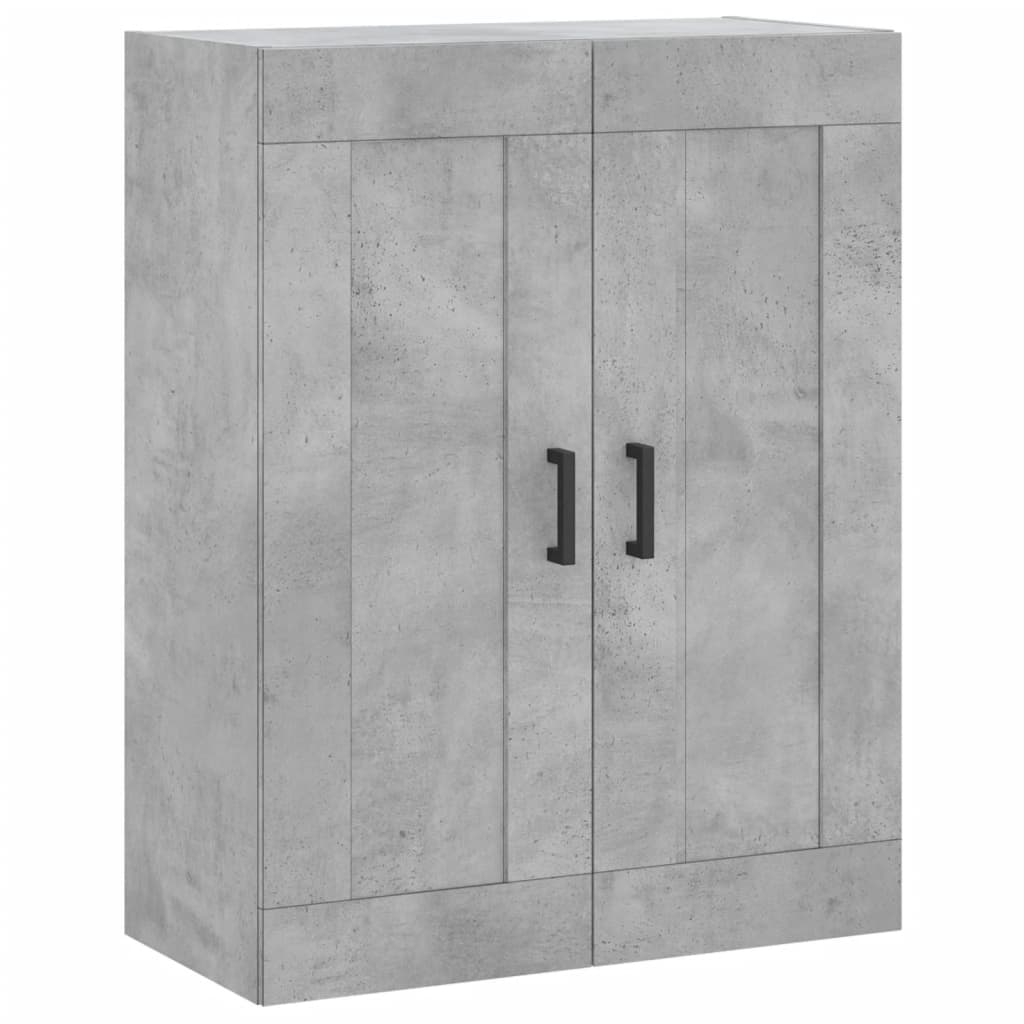 Hoge Kast 69,5X34X180 Cm Bewerkt Hout Betongrijs