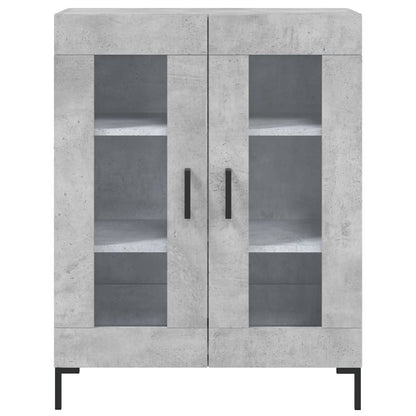 Hoge Kast 69,5X34X180 Cm Bewerkt Hout Betongrijs